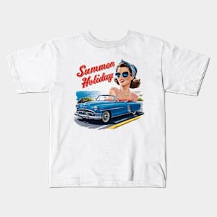 Holiday Cabrio Ride Lifestyle 1950`s 1960er`s Kids T-Shirt